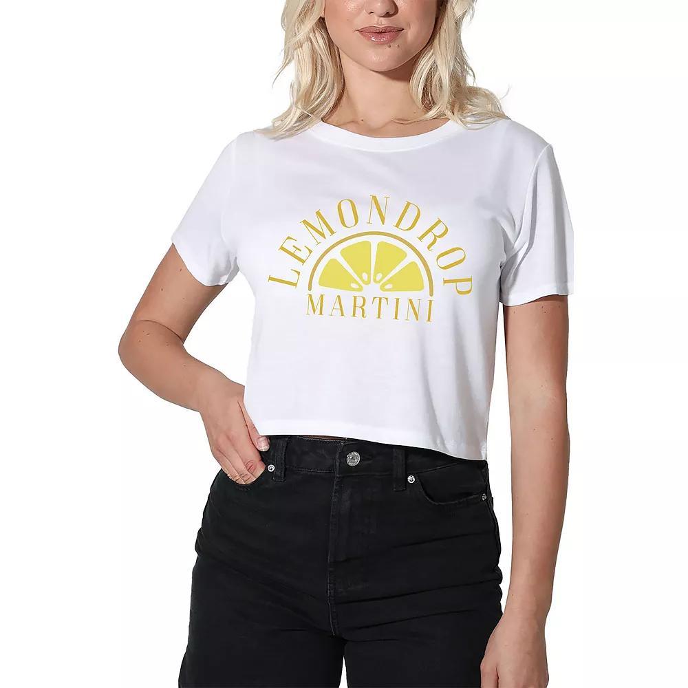 Women's Suburban Riot Lemondrop Martini Crop Tee, Girl's, Size: XS, White Product Image
