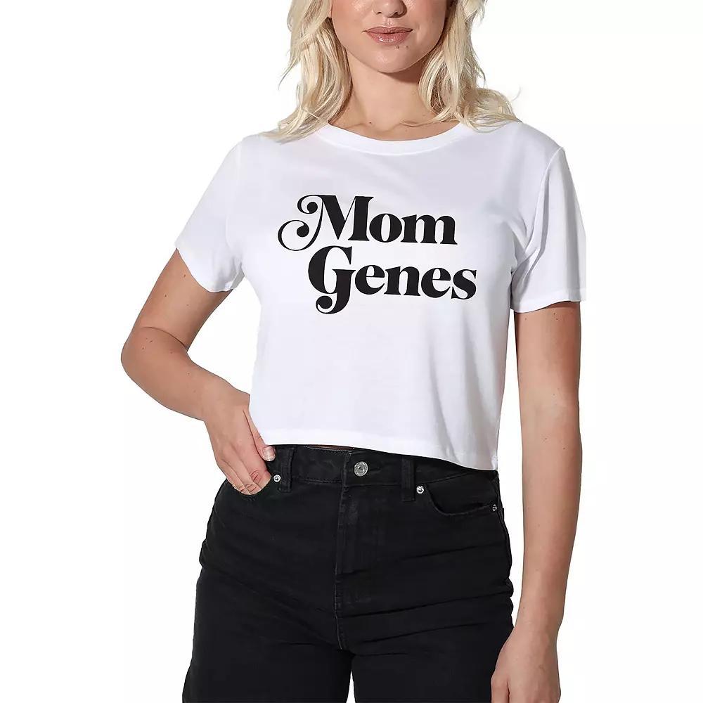 Women's Suburban Riot Mom Genes Crop Tee, Girl's, Size: Medium, White Product Image