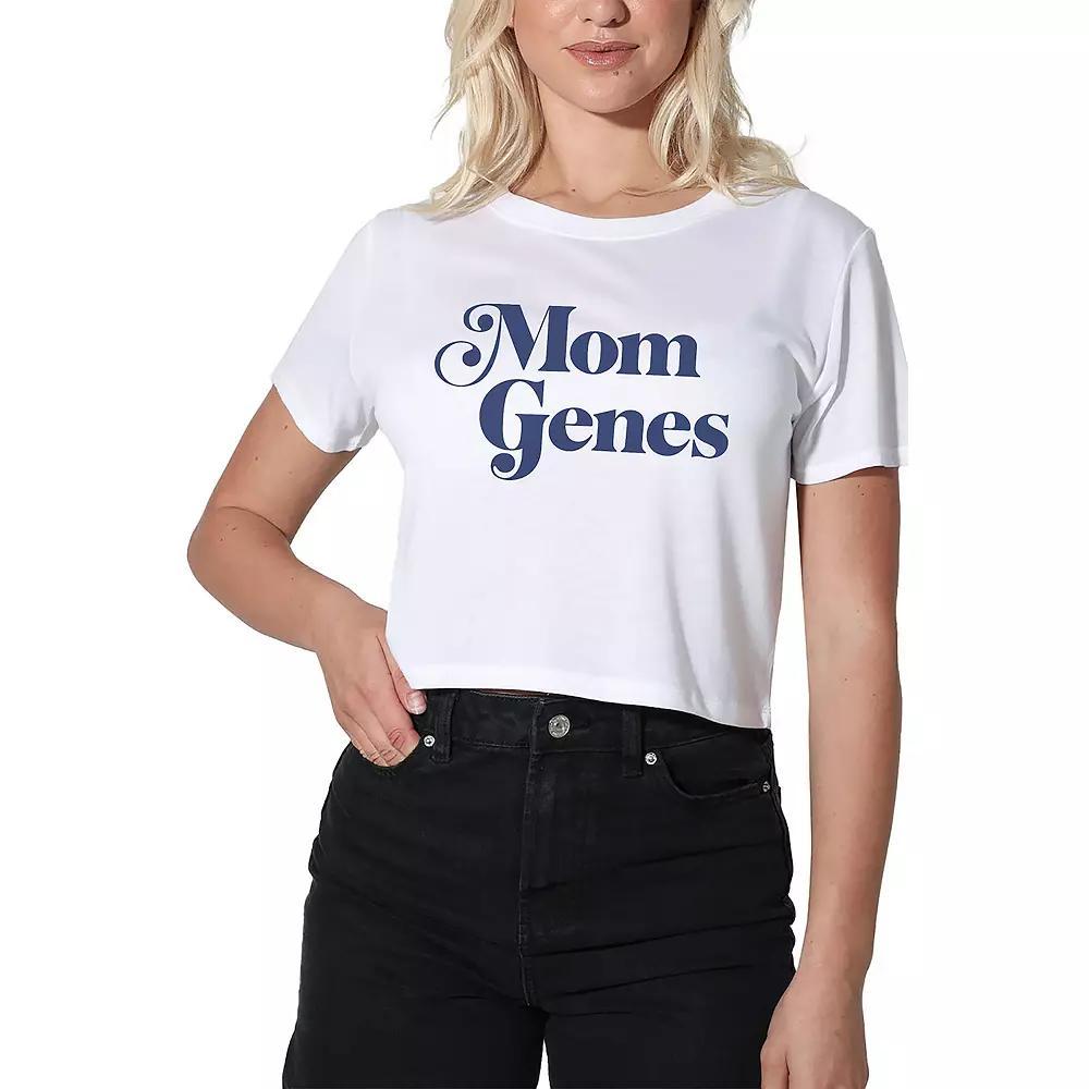 Women's Suburban Riot Mom Genes Crop Tee, Girl's, Size: Medium, White Product Image