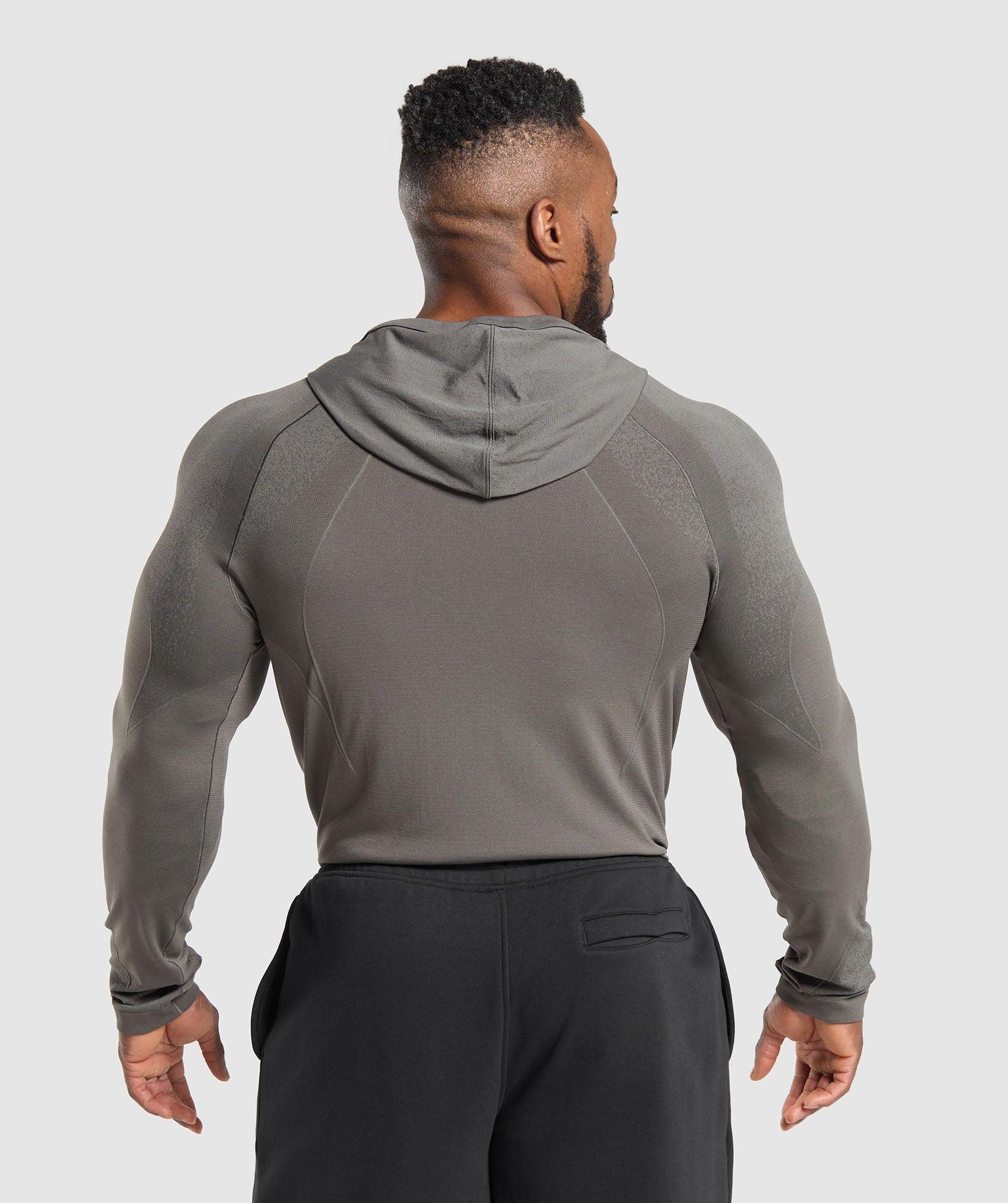 Gymshark Shadow Seamless Hoodie - Meteor Grey Male Product Image