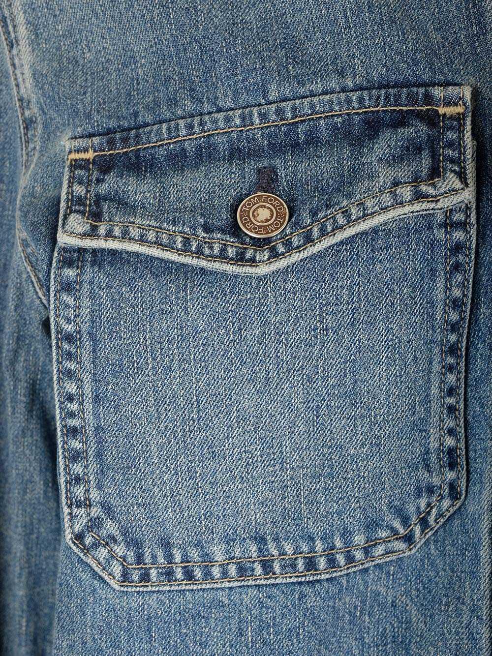 TOM FORD Vintage Pale Blue Denim Shirt Jacket For Men From Ss24 Collection Product Image