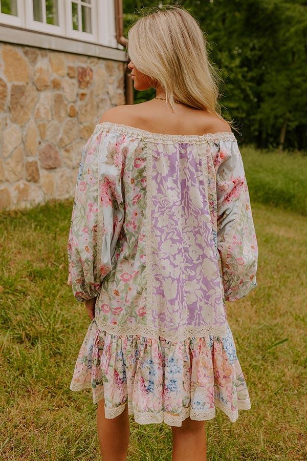 Romance In The Air Floral Off Shoulder Mini Dress Product Image