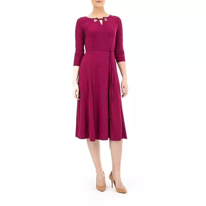 Women's Nina Leonard Grommet-Detail Midi Dress, Size: Small, Dusty Pink Product Image