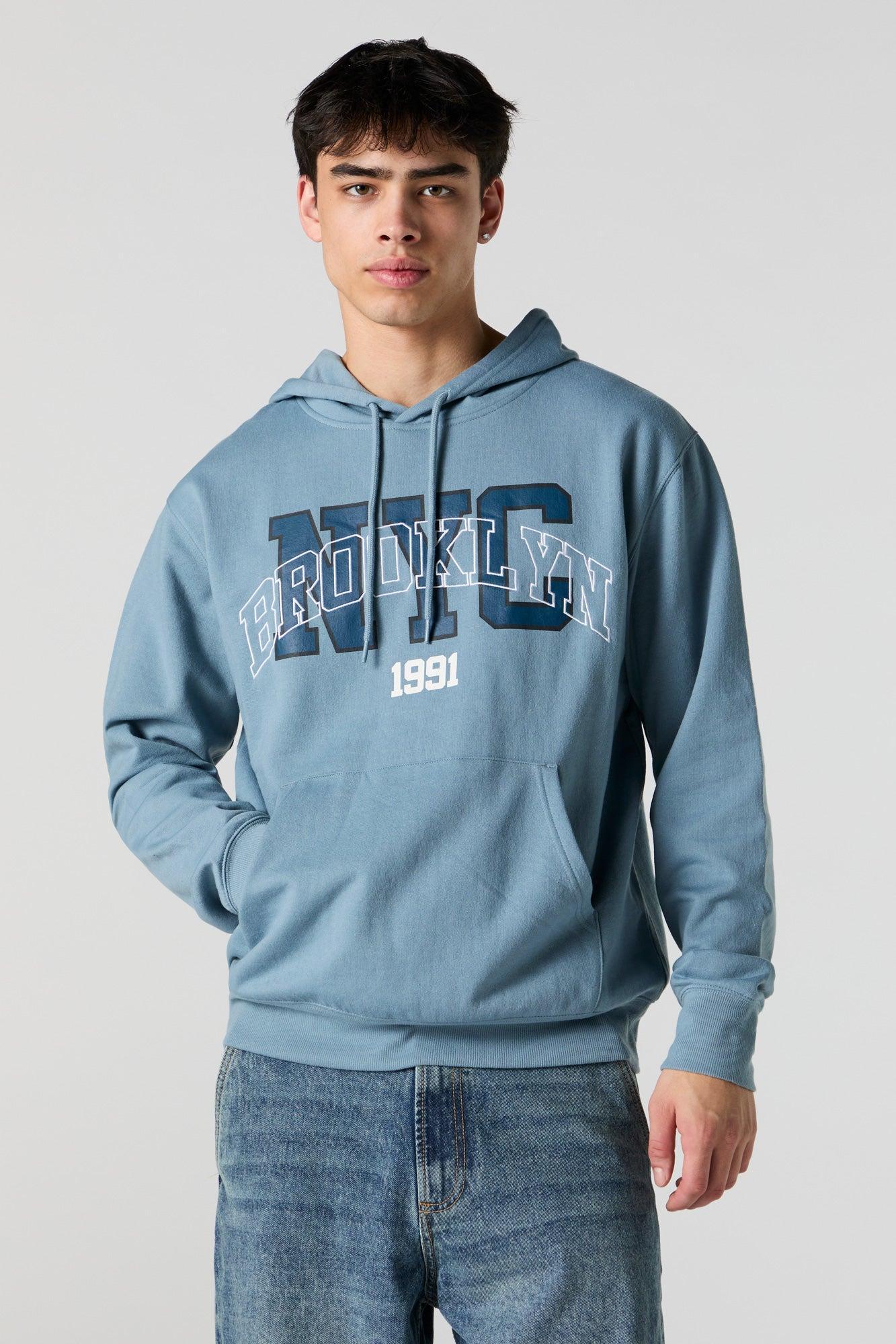 City Embroidered Fleece Hoodie Male Product Image