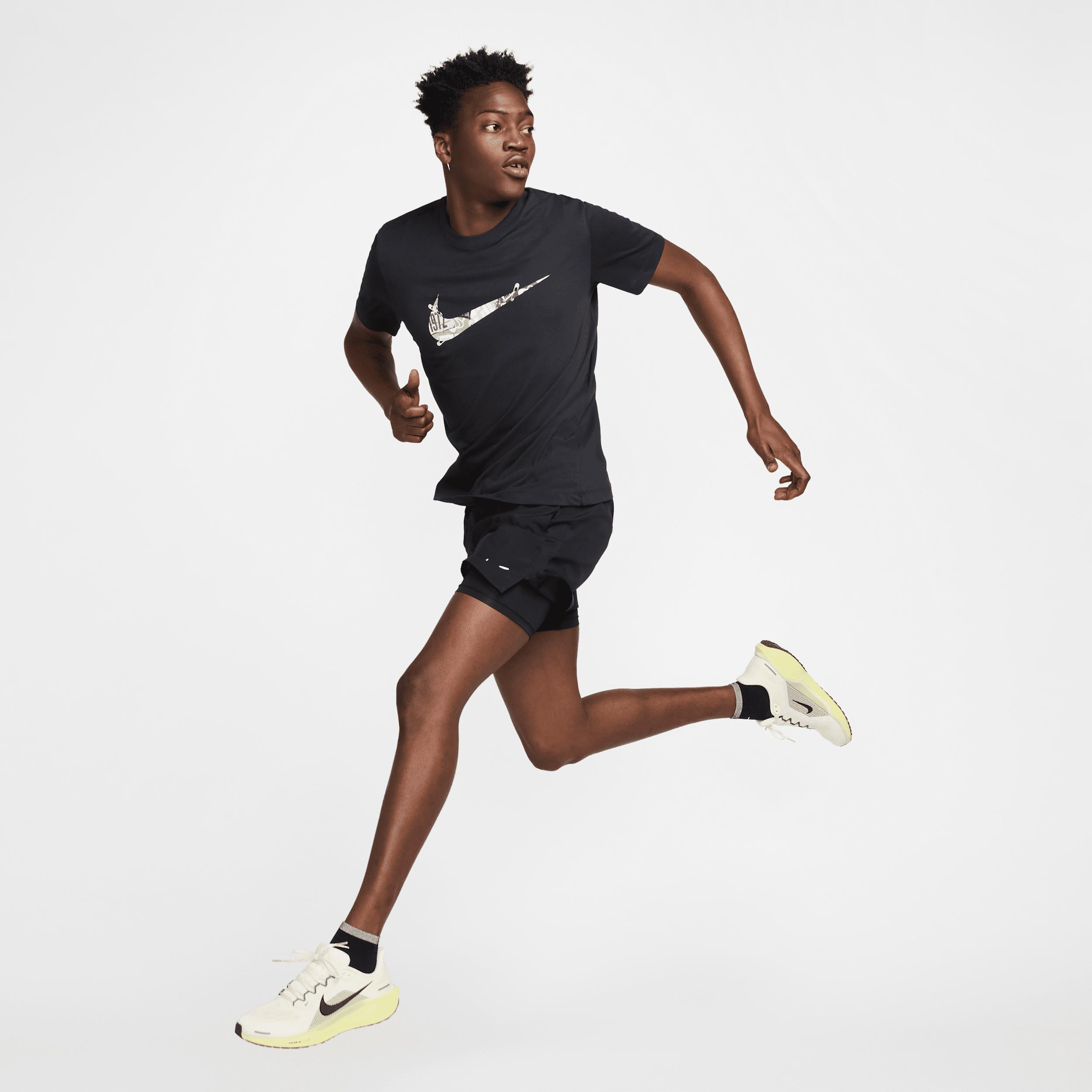 Men's Nike Dri-FIT Running Tee, Size: XL, University Blue Product Image