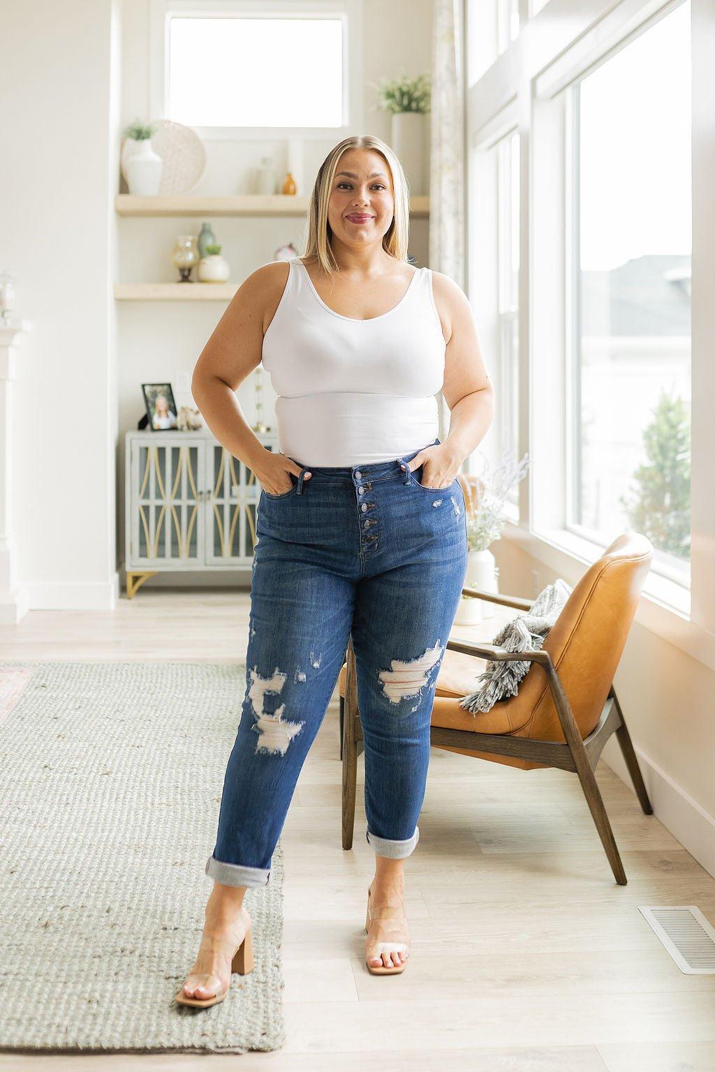 Colt High Rise Button Fly Distressed Boyfriend Jeans (Online Exclusive) Product Image