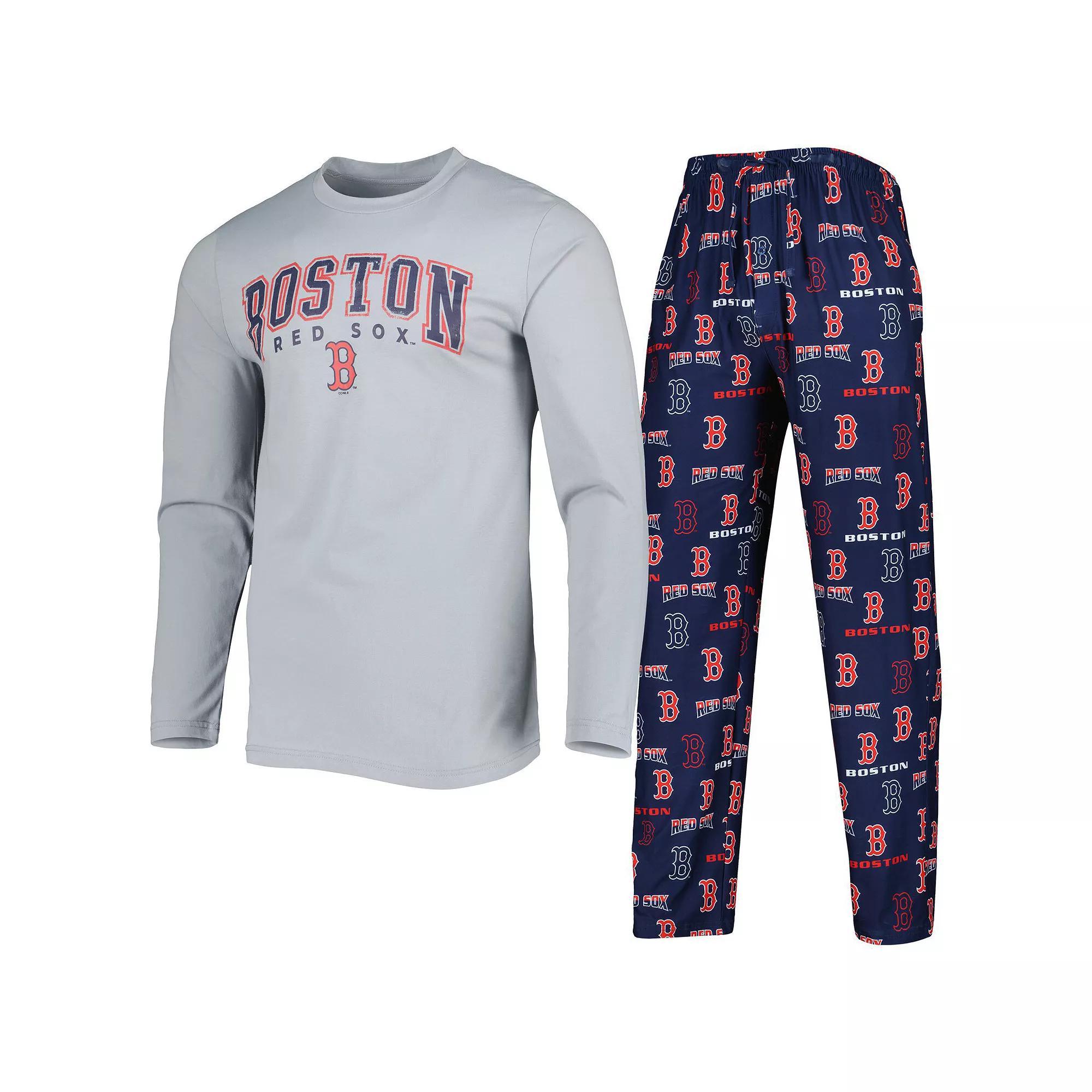 Men's Concepts Sport Navy/Gray Boston Red Sox Breakthrough Long Sleeve Top & Pants Set, Size: 4XL, Blue Product Image
