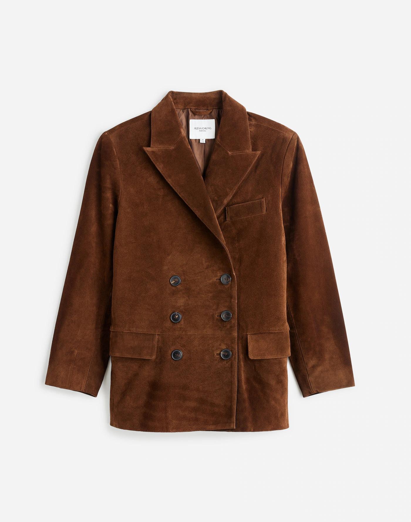 Alexa Chung for Madewell Double-Breasted Blazer in Suede Product Image