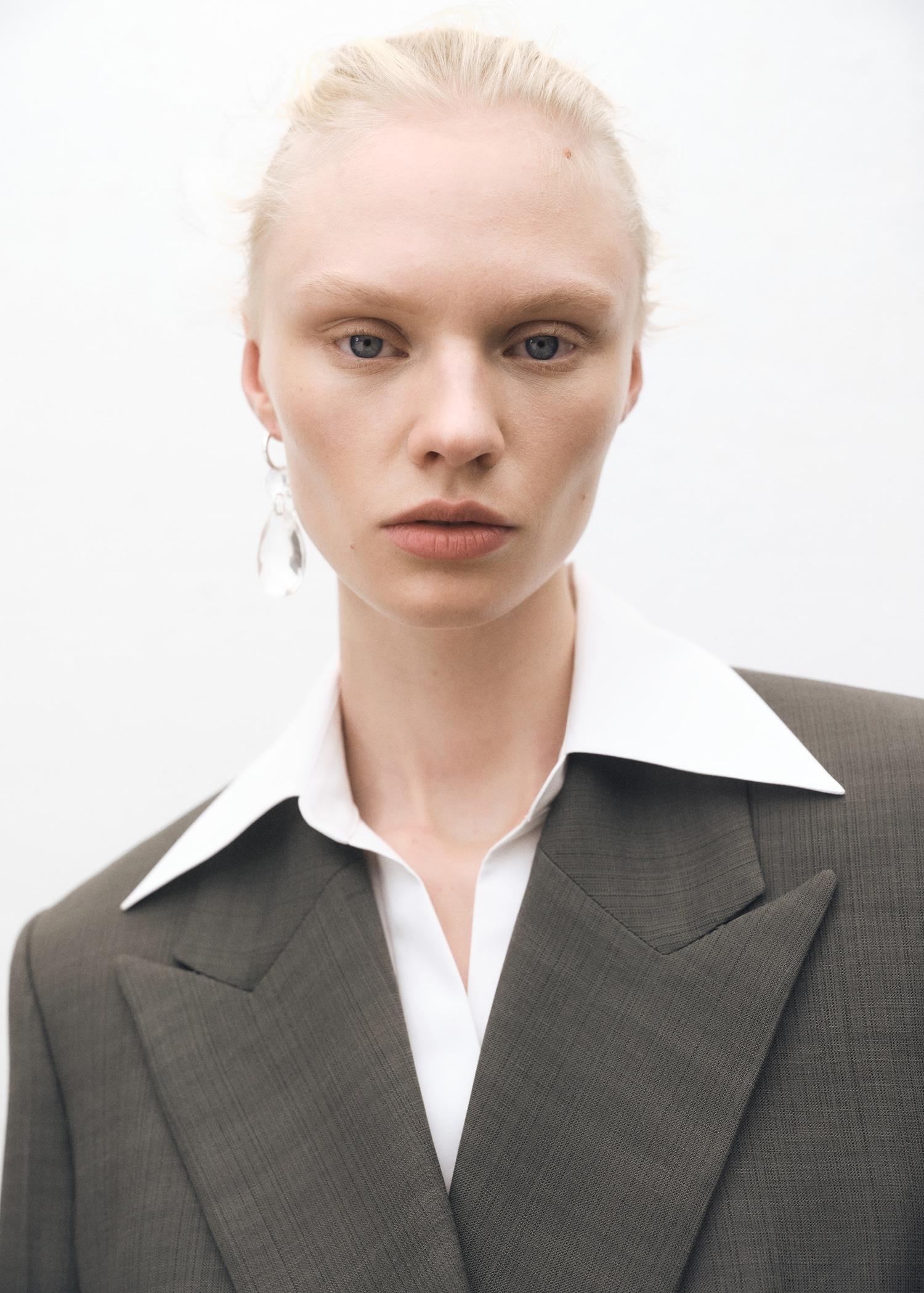 Oversized double-breasted suit blazer - Women | MANGO USA Product Image