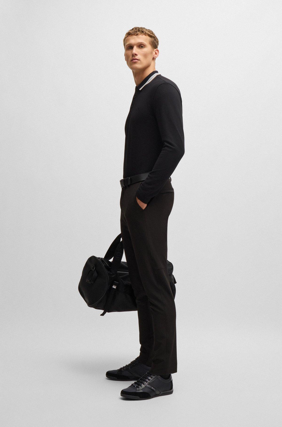 BOSS - Mixed-material trainers with suede and faux leather - Black Product Image