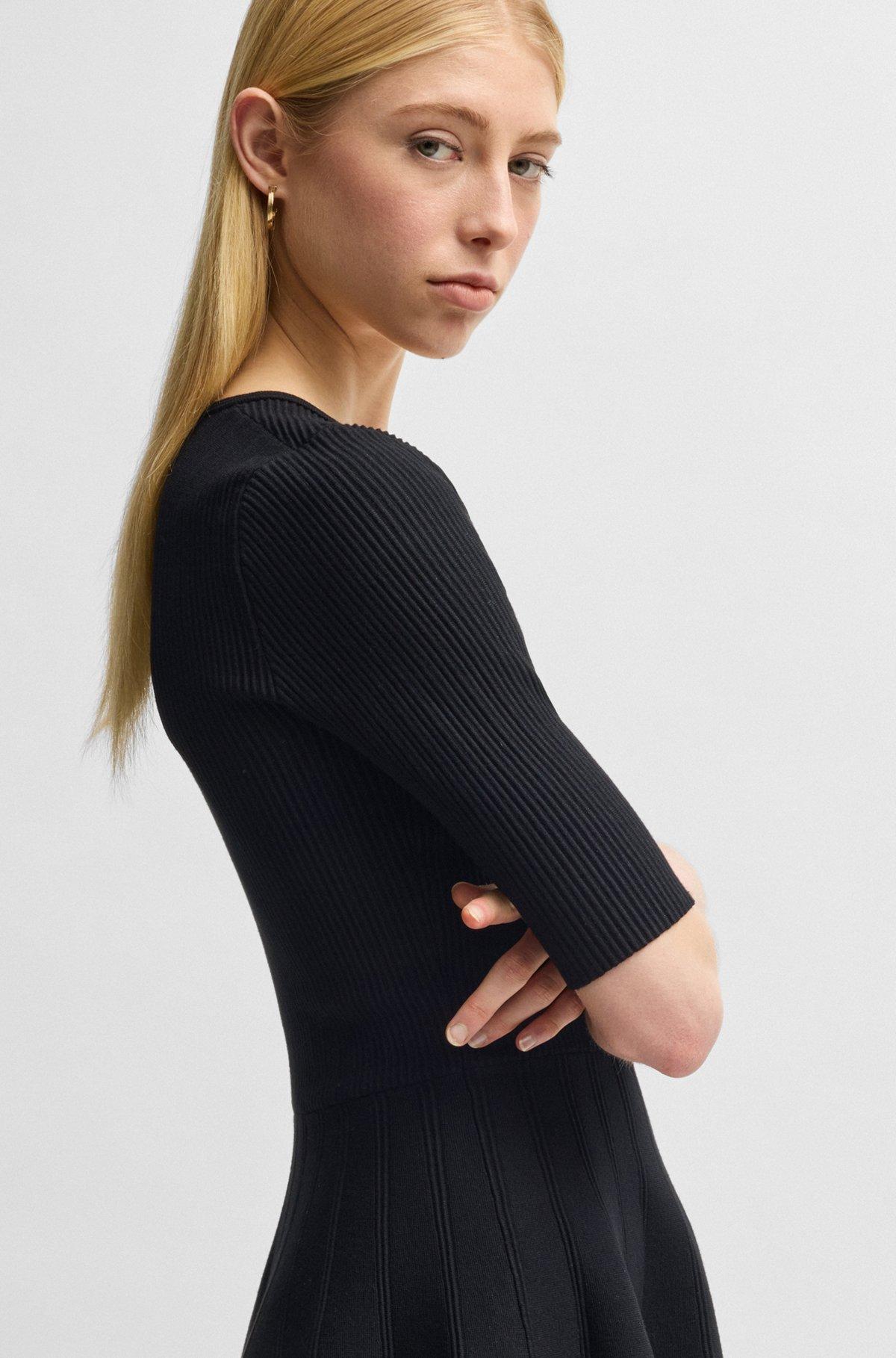 Knitted dress in ottoman-structured stretch fabric Product Image