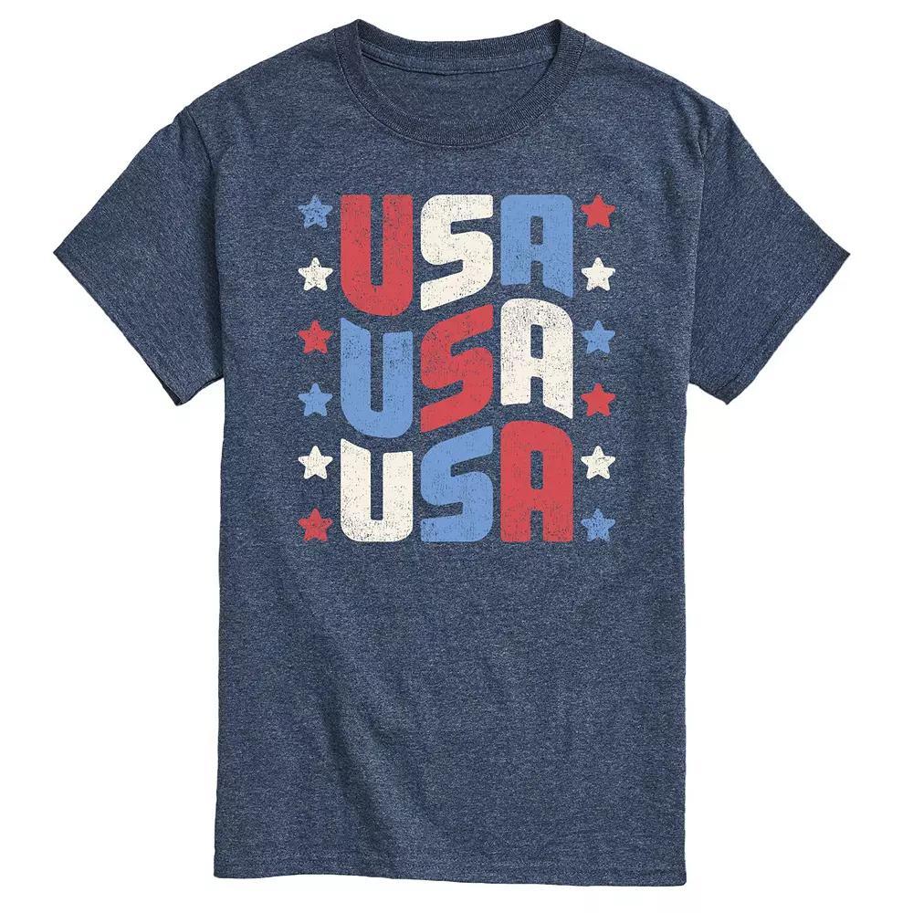 Men's USA Stacked Graphic Tee., Size: XXL, Black Product Image