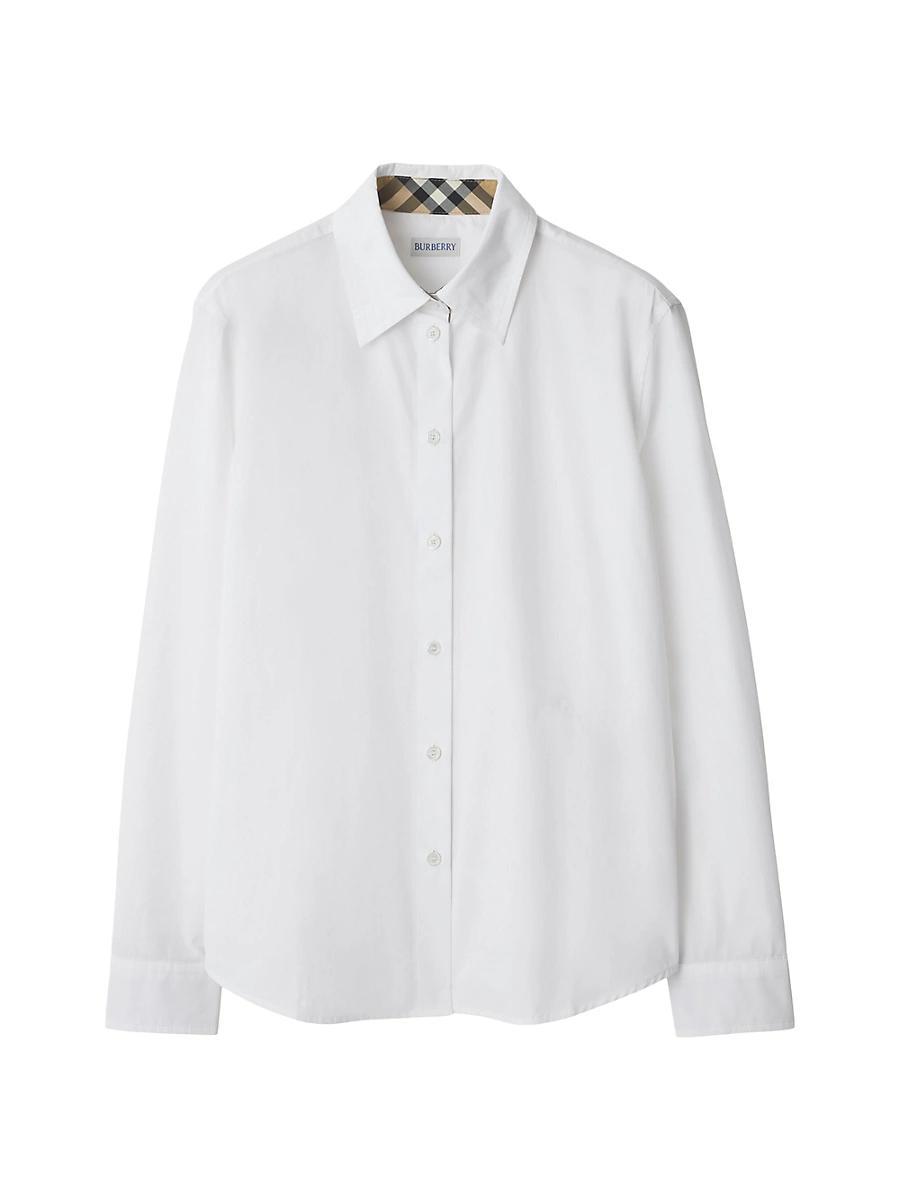 Womens Regular Fit Cotton Poplin Shirt Product Image