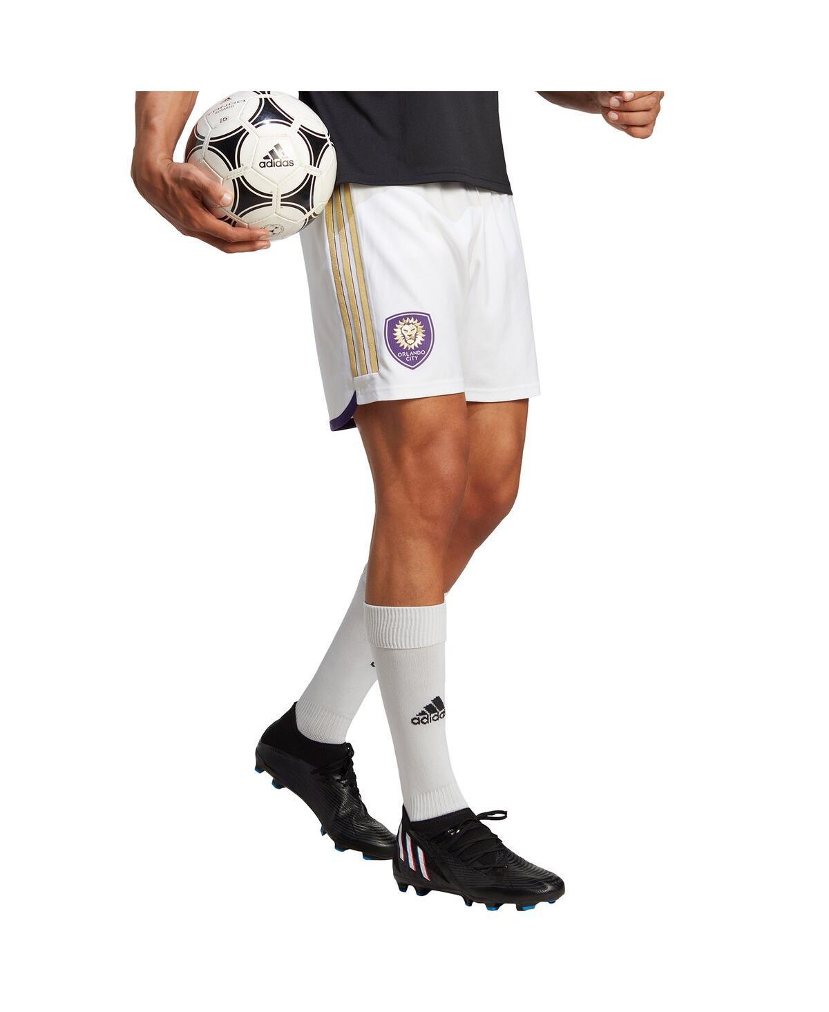 Mens adidas White Orlando City SC 2023 Away AEROREADY Authentic Shorts Product Image