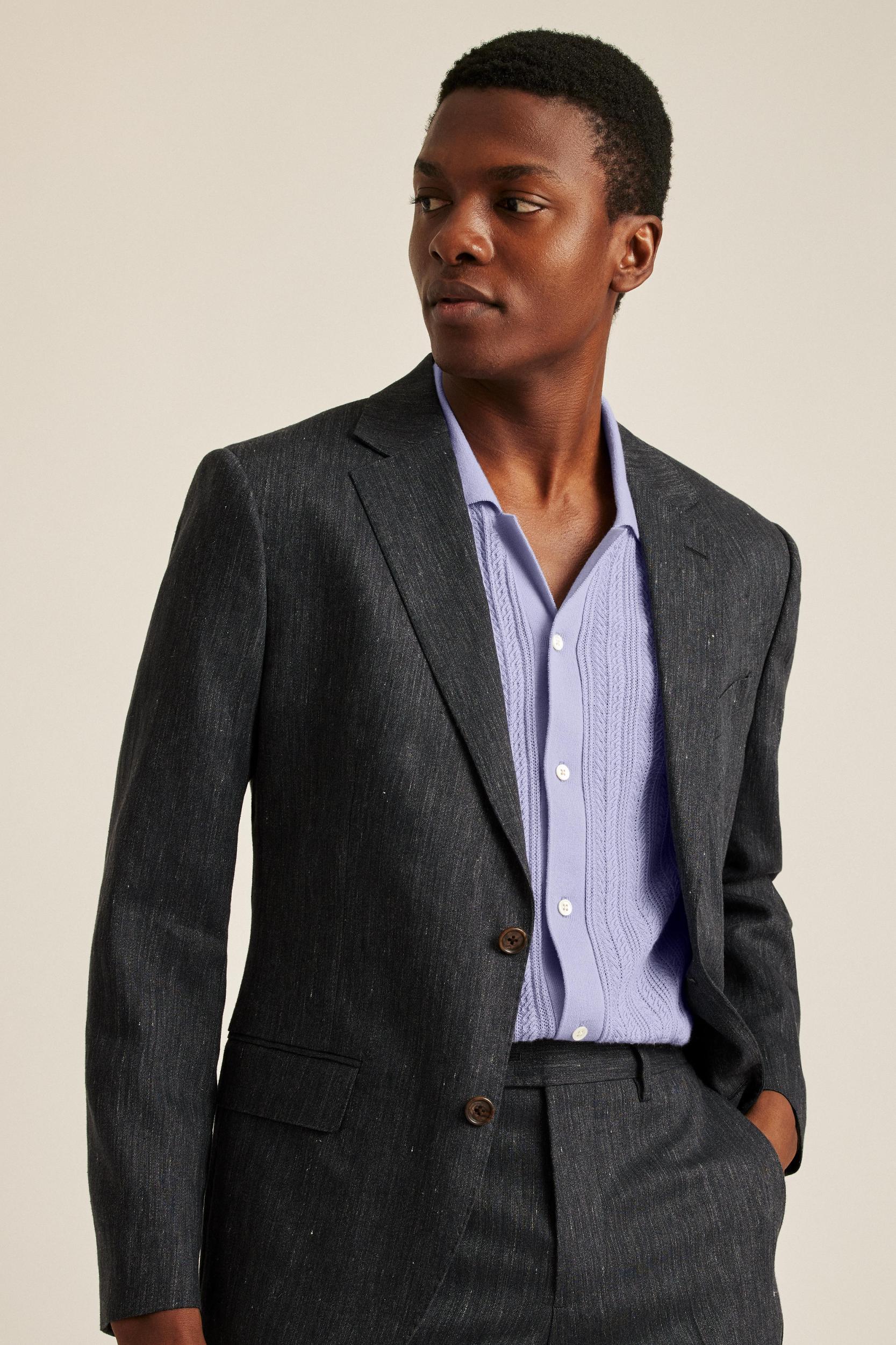 Italian Stretch Linen Suit Jacket Product Image