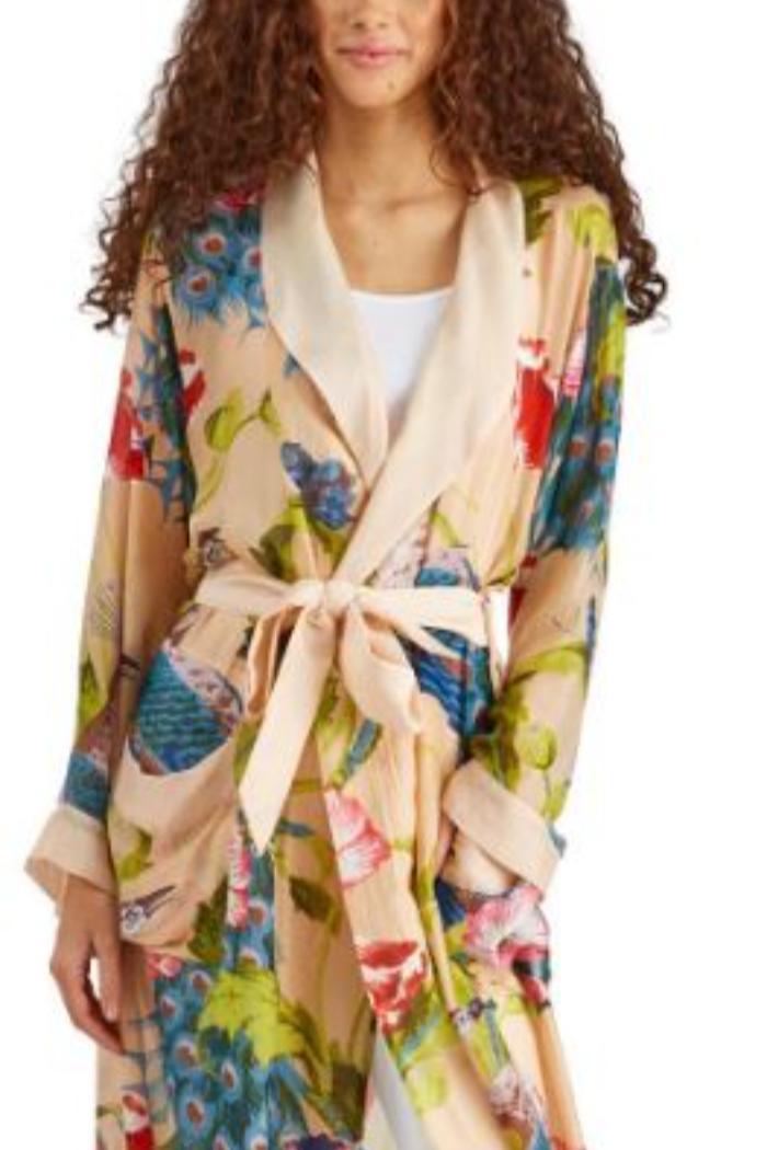 Floral Viscose Robe Gown with Removable Waist Tie Closure Product Image