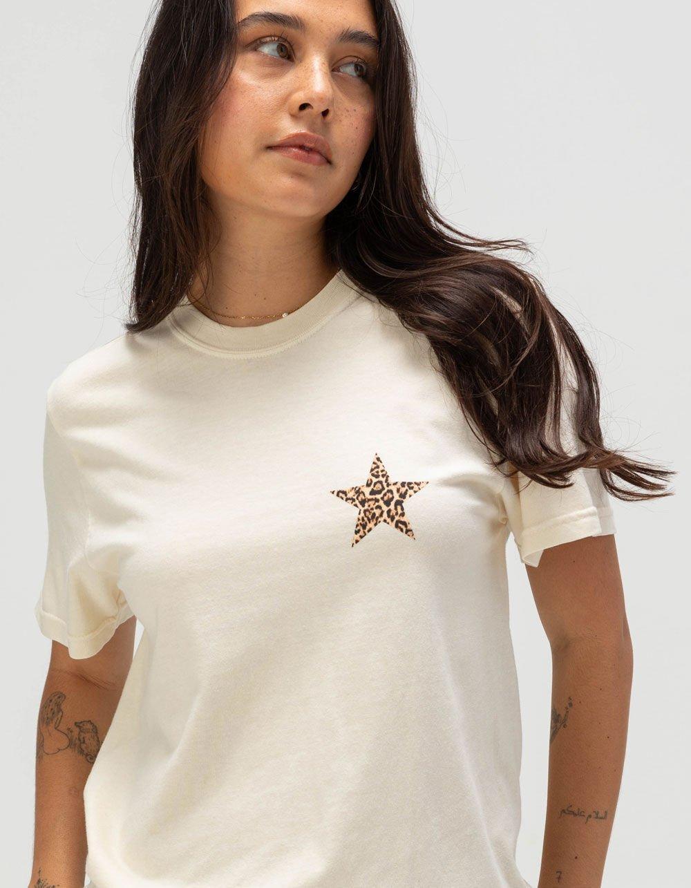 RIOT SOCIETY Leopard Star Womens Boyfriend Tee Product Image