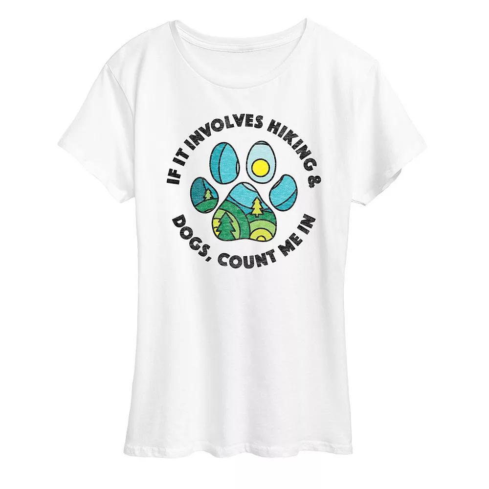 Women's Hiking And Dogs I'm In Graphic Tee, Size: XXL, White Product Image