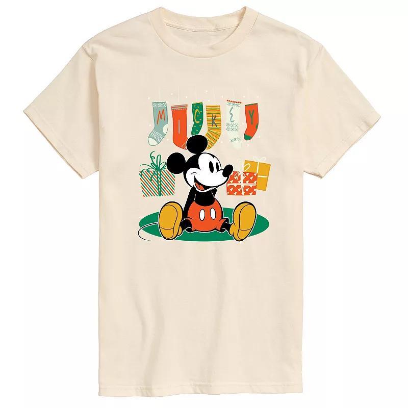 Disneys Mickey Mouse Big & Tall Stockings Graphic Tee, Mens Product Image