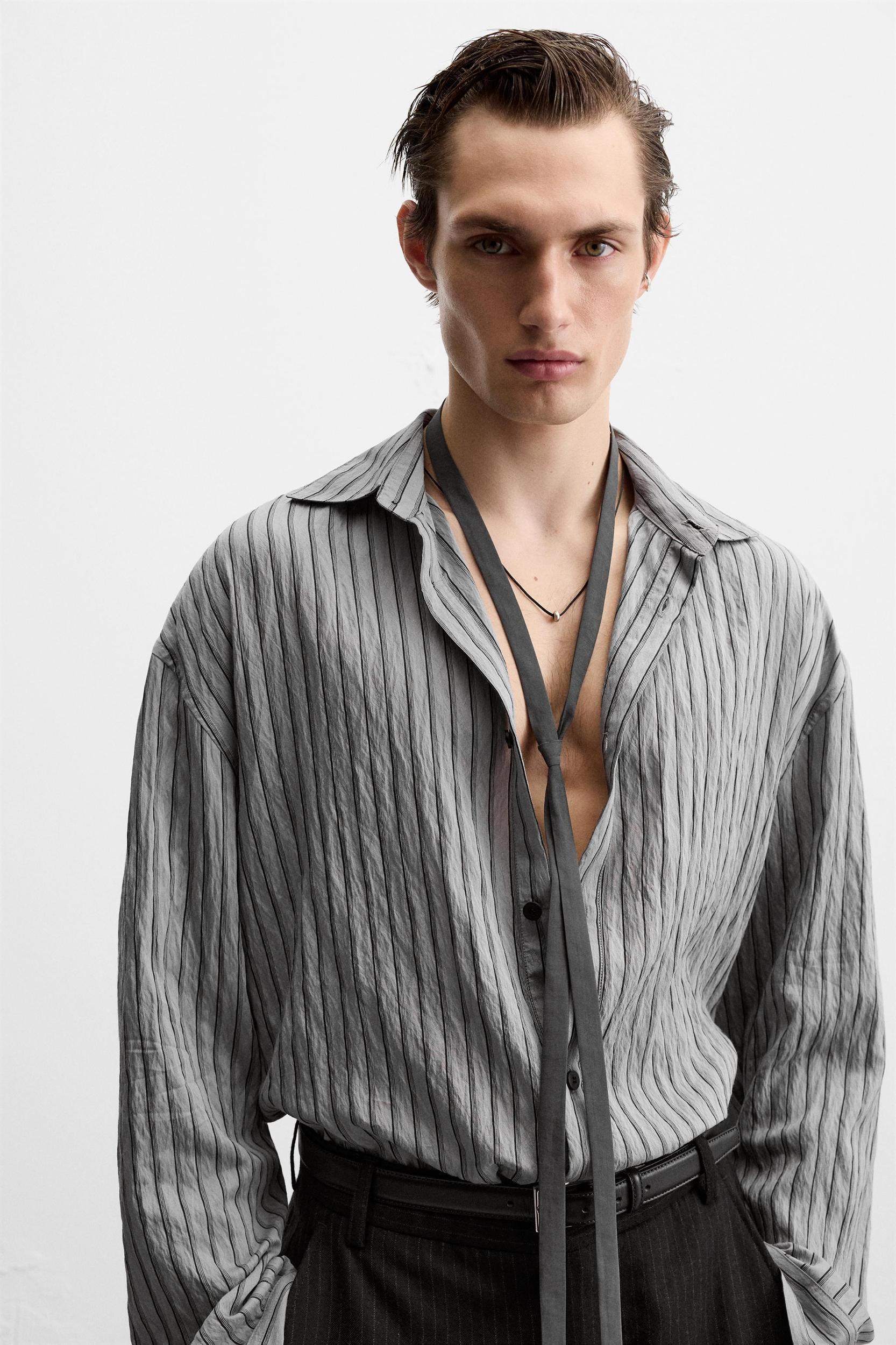 VISCOSE BLEND STRIPED SHIRT Product Image