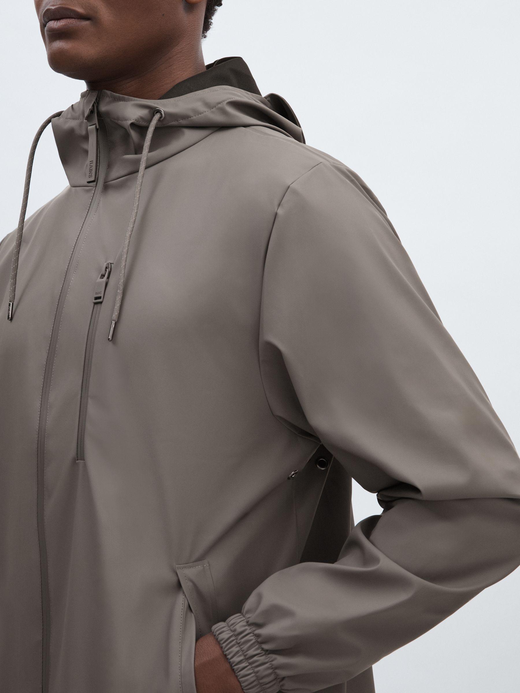 Rains Long Storm Breaker Raincoat in Dark Grey Product Image