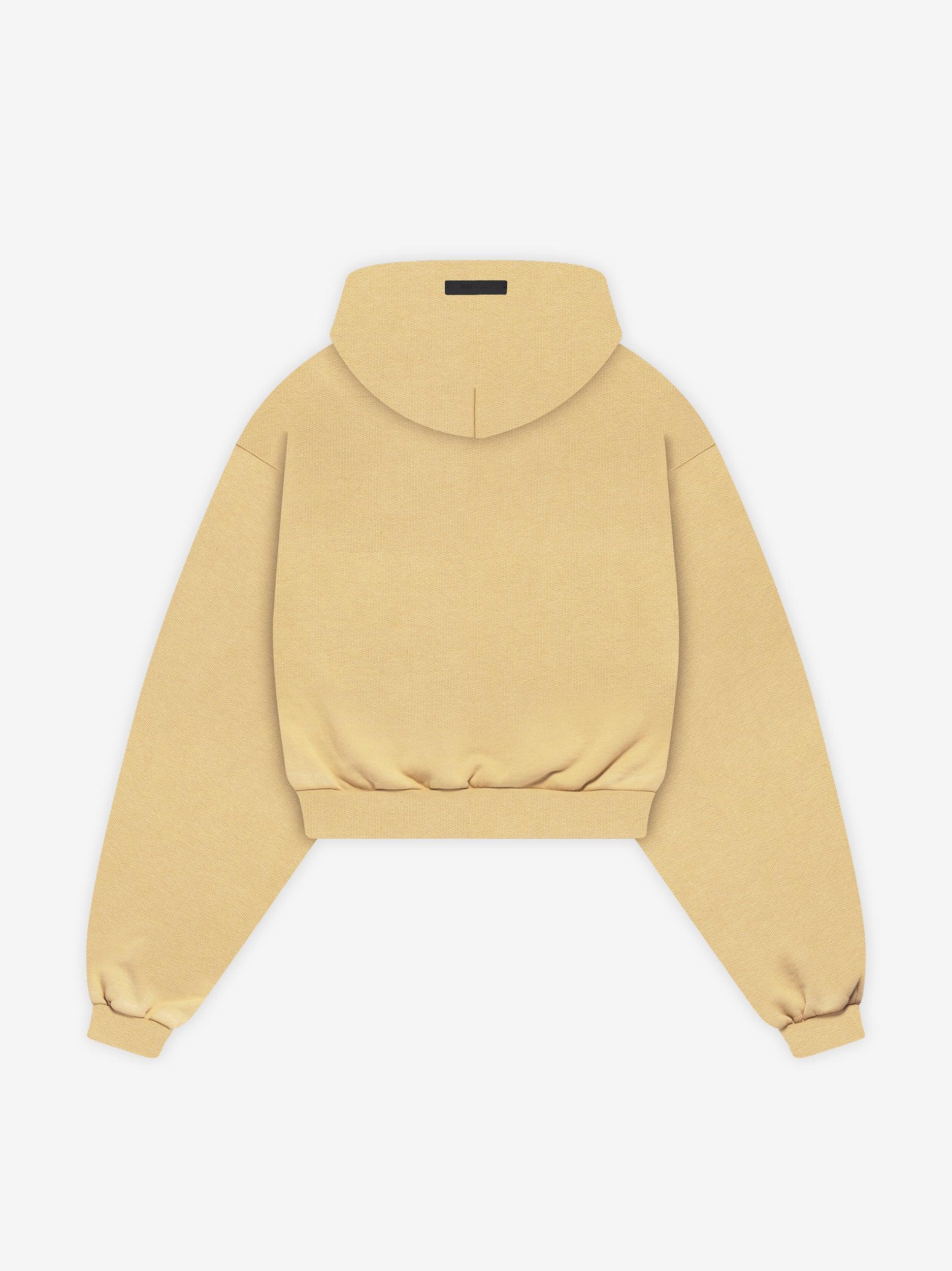 Womens Heavy Fleece Cropped V-Neck Hoodie Female Product Image