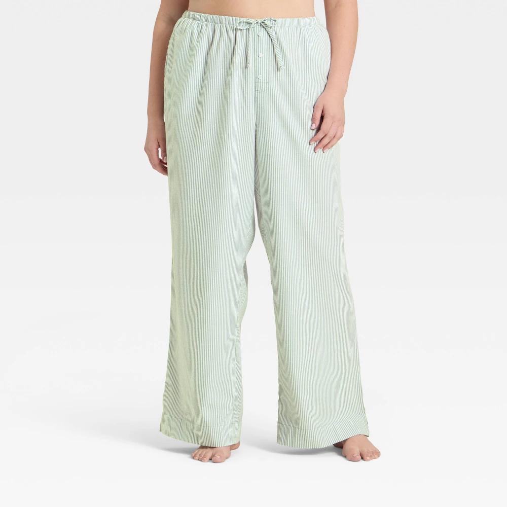 Women's Flannel Wide Leg Pajama Pants - Wild Fable™ Product Image