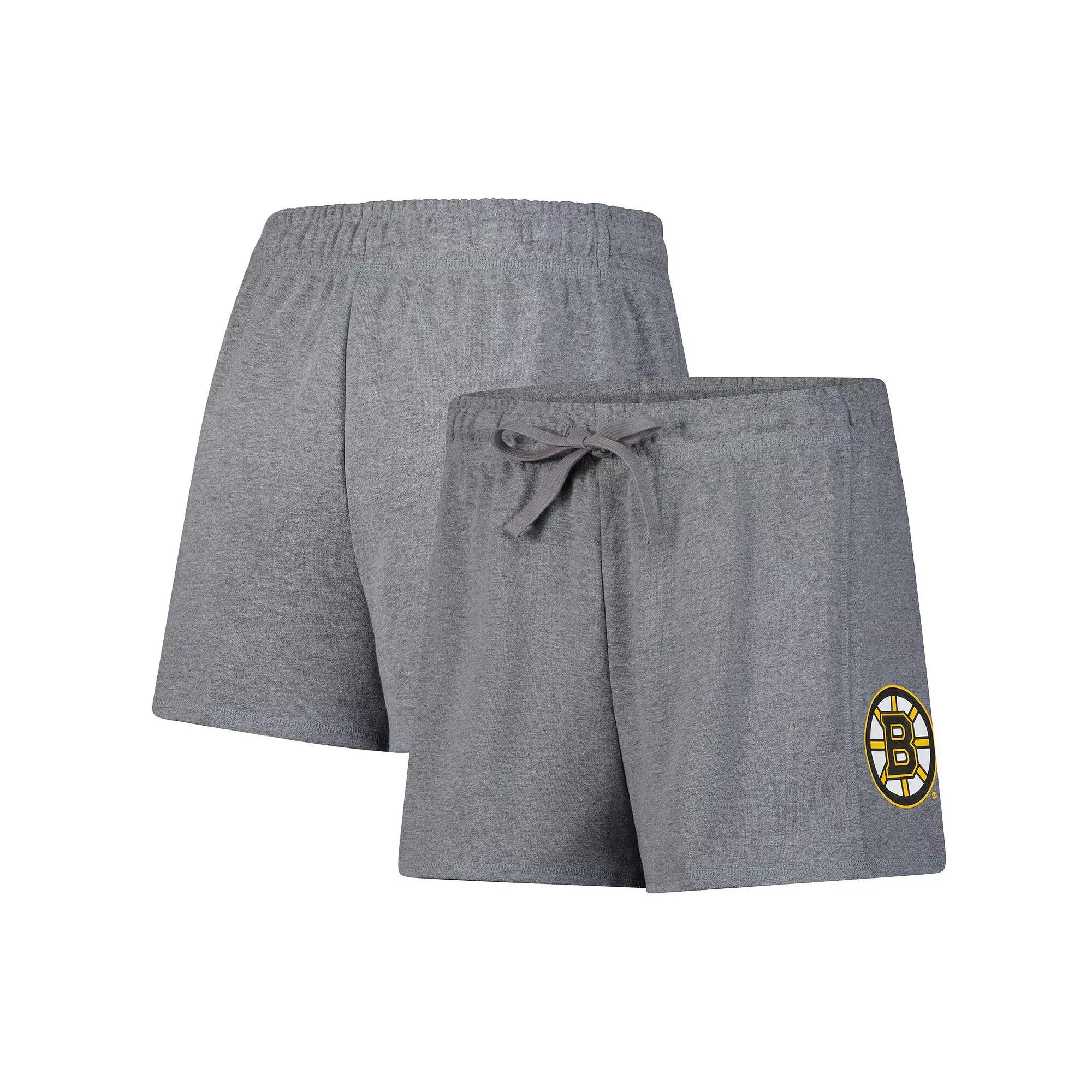 Women's Fanatics Heather Gray Boston Bruins Logo Shorts, Size: XL, Grey Product Image