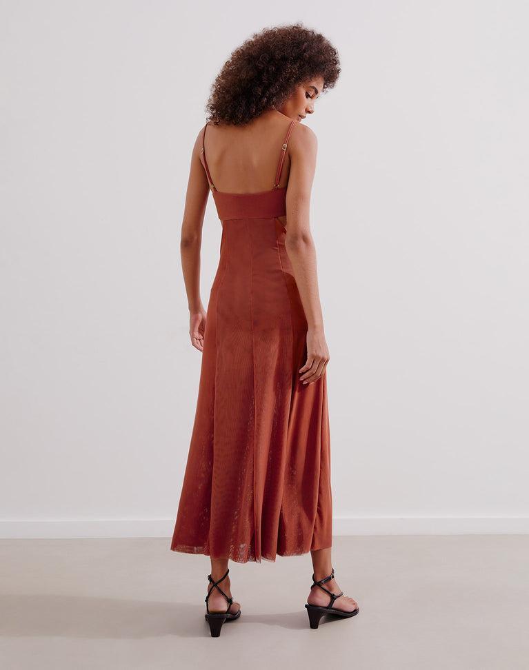 Melinda Long Dress (exchange only) - Brick Product Image