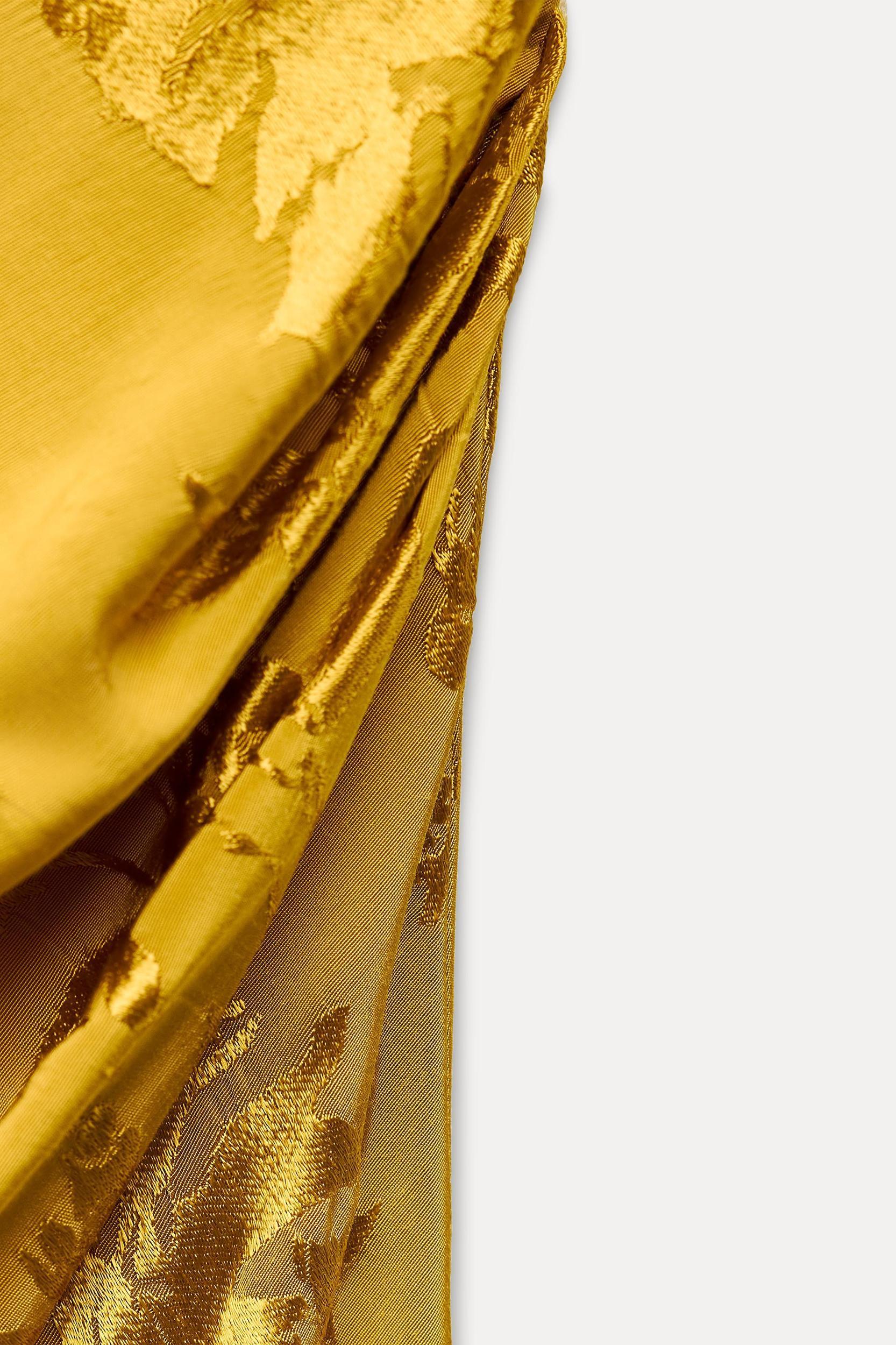 SATIN EFFECT JACQUARD MIDI DRESS Product Image