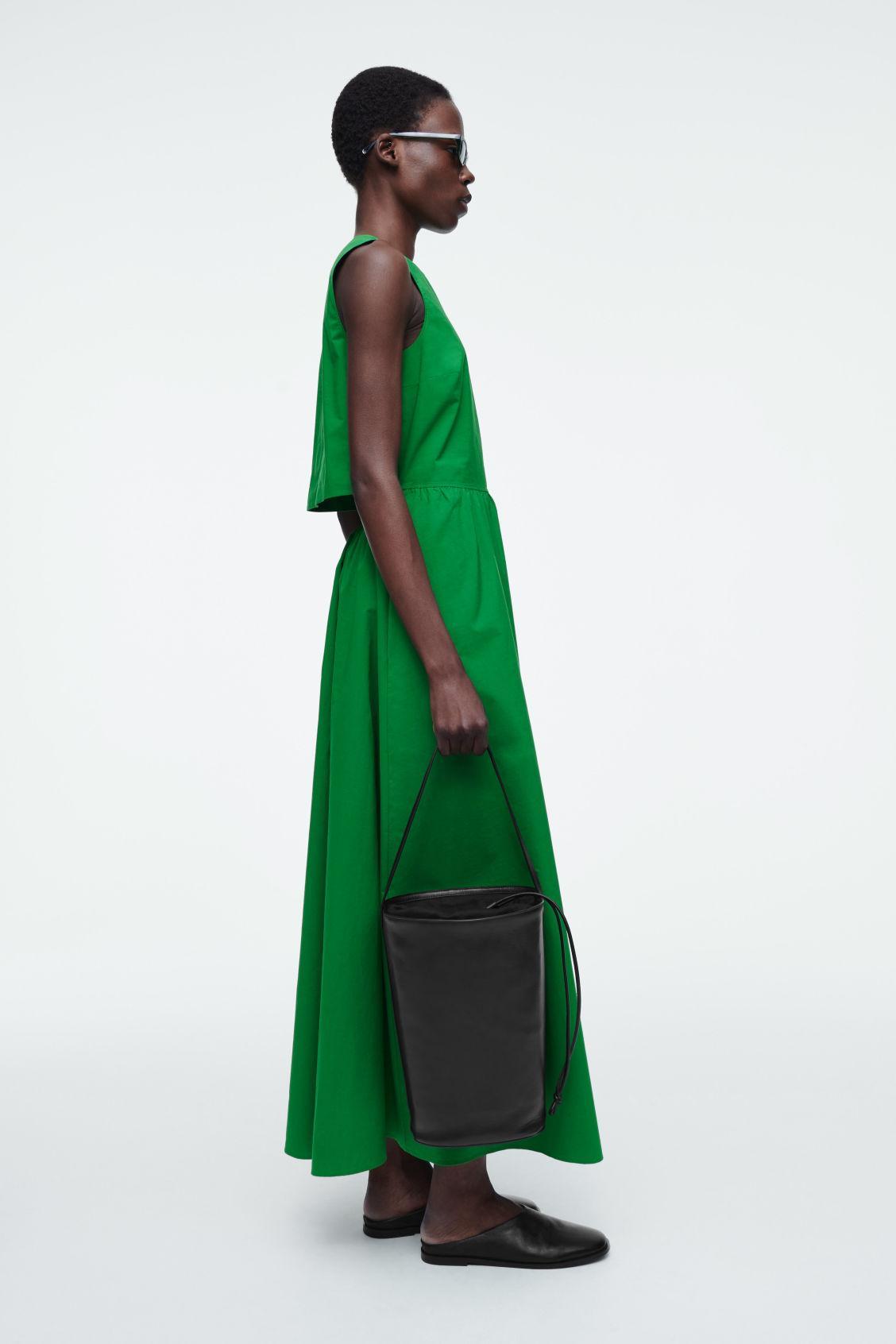 OPEN-BACK COTTON MIDI DRESS Product Image