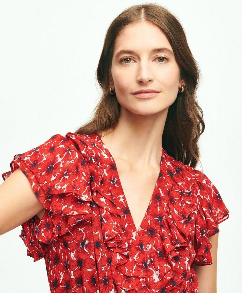 Chiffon Poppy Print Dress Product Image