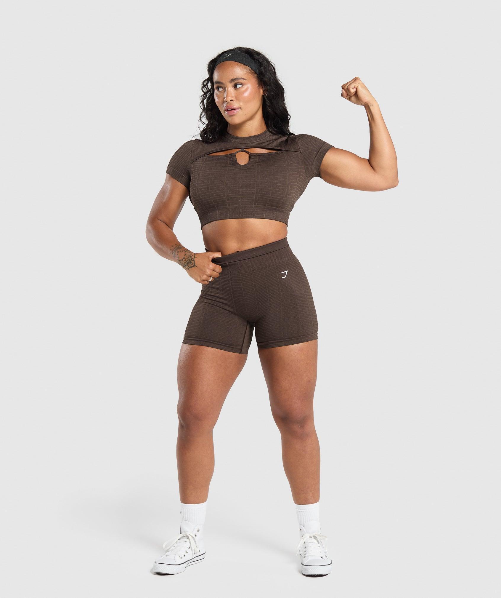 Adapt Monogram Seamless Ruched Crop Top Product Image