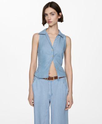 Mango Womens Lyocell Open Shirt Product Image