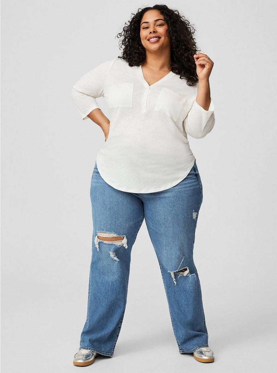 Vintage Slub V-Neck Top Product Image