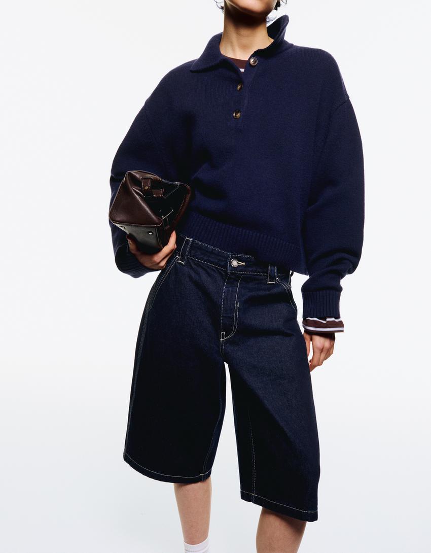 Denim skater Bermuda jorts Product Image
