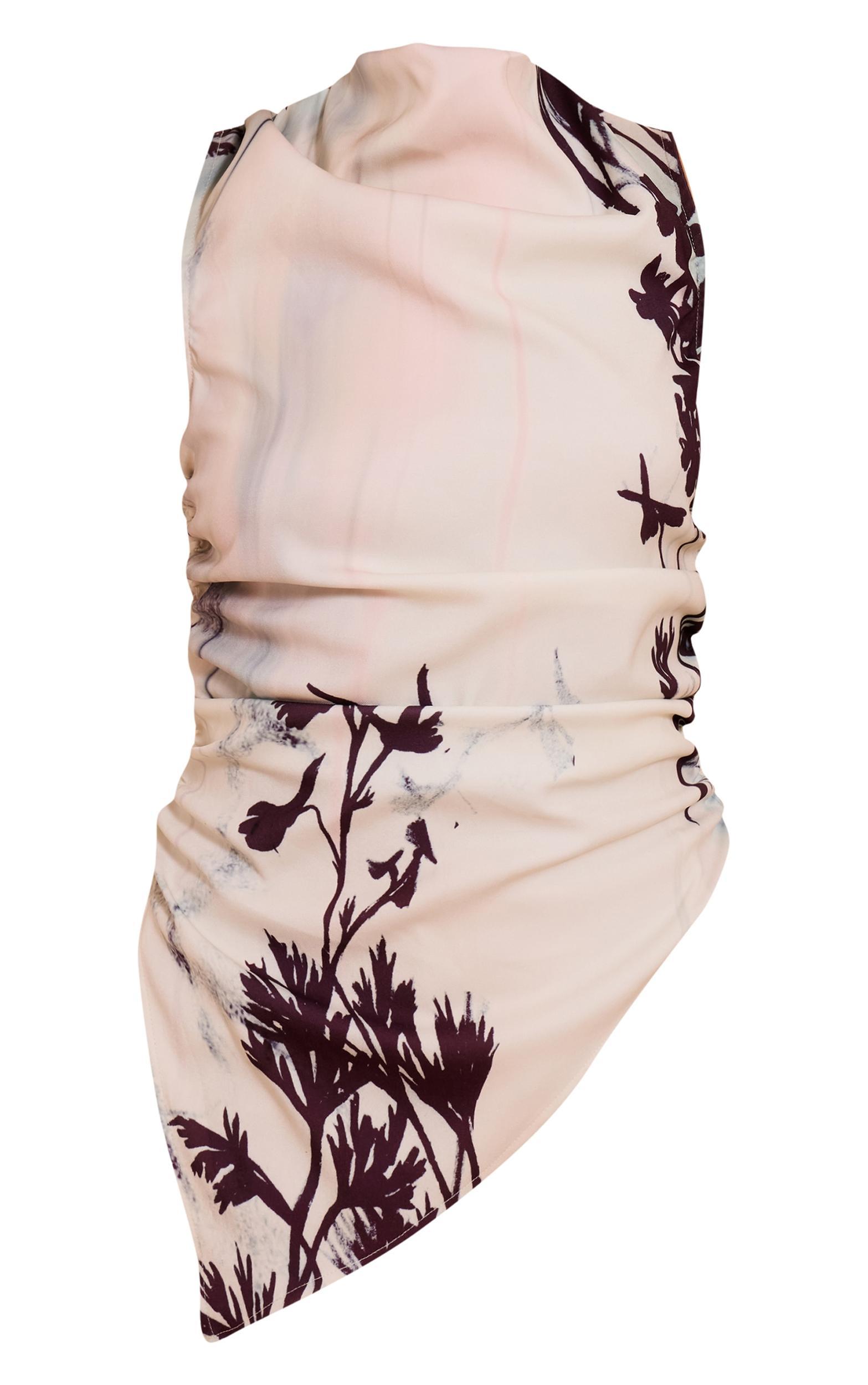 Mint Woven Printed Asymmetric Top Product Image