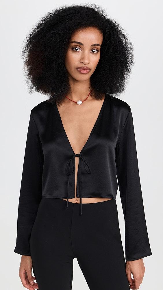 Leset Barb Long Sleeve Tie Top | Shopbop Product Image