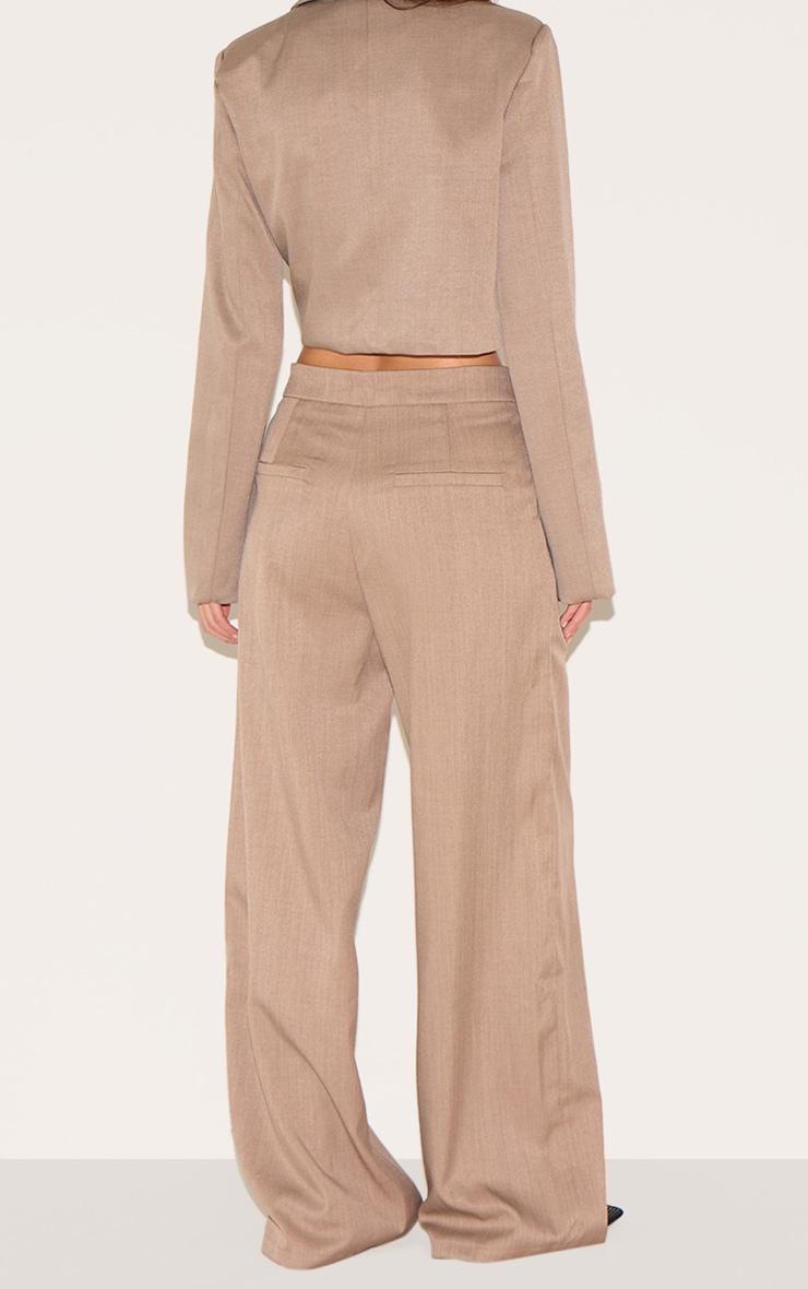  Mushroom Tailored Woven Wide Leg Pants Product Image