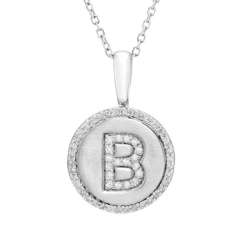 It's Personal Sterling Silver & Diamond Accent Initial Pendant Necklace, Women's, Size: 18" Product Image