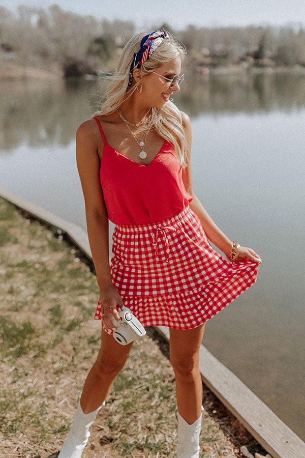 Reserved For Fun Gingham Skirt Product Image