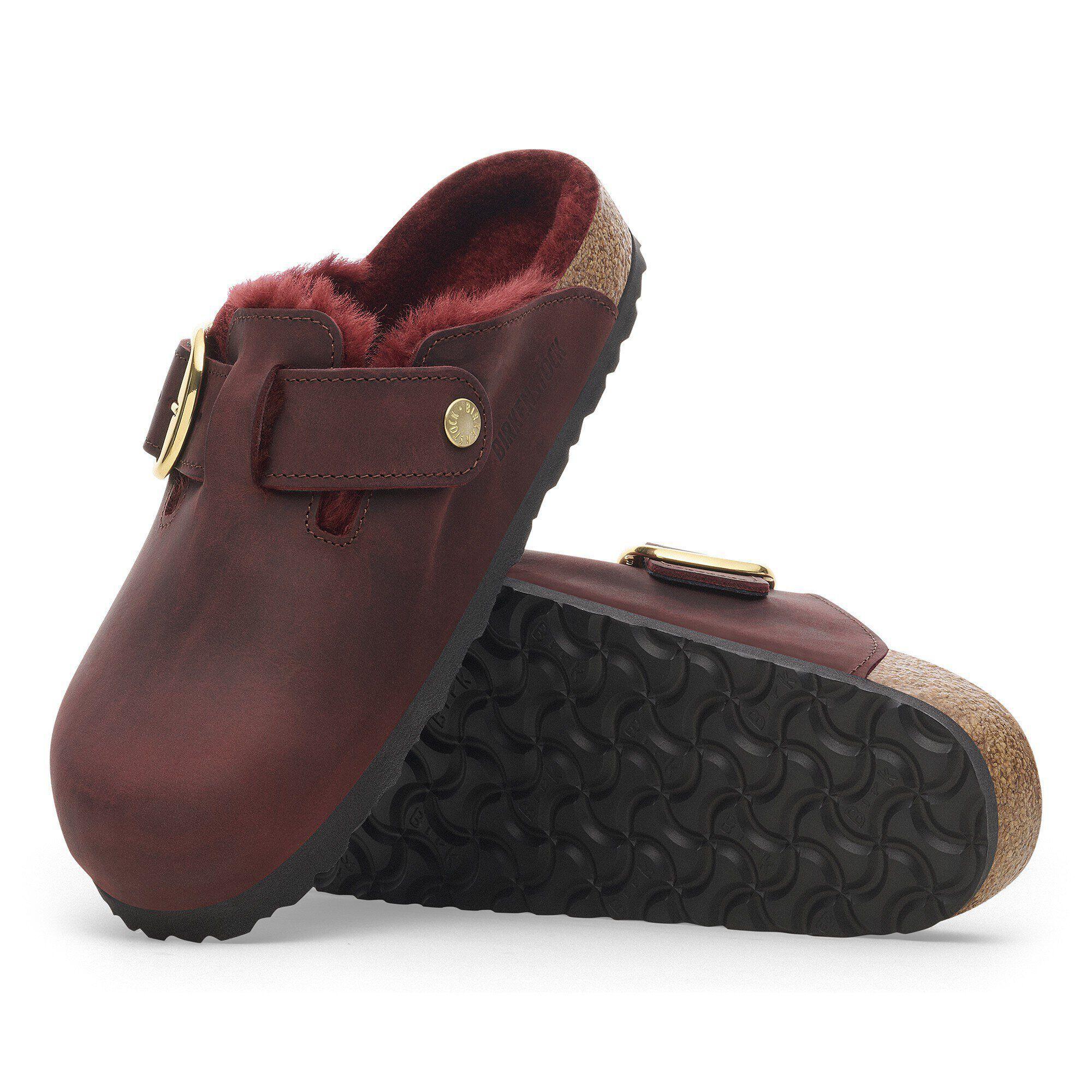 Boston Big Buckle Shearling Oiled Leather Zinfandel Product Image