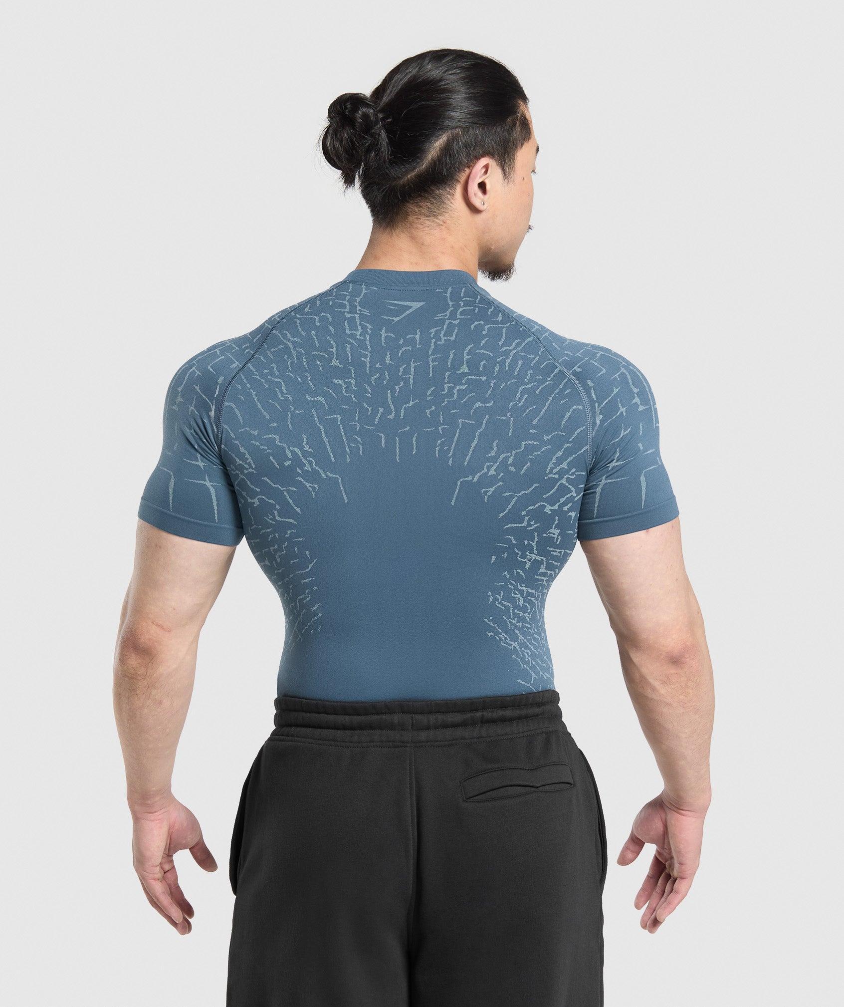 Gymshark Tectonic Seamless T Shirt - Cargo Blue/Cool Blue Male Product Image