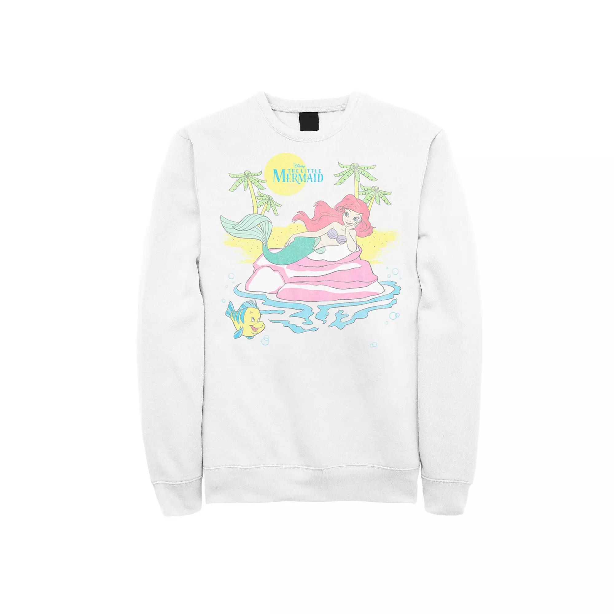Disney's The Little Mermaid Ariel Men's Beach Portrait Sweatshirt, Size: XXL, White Product Image