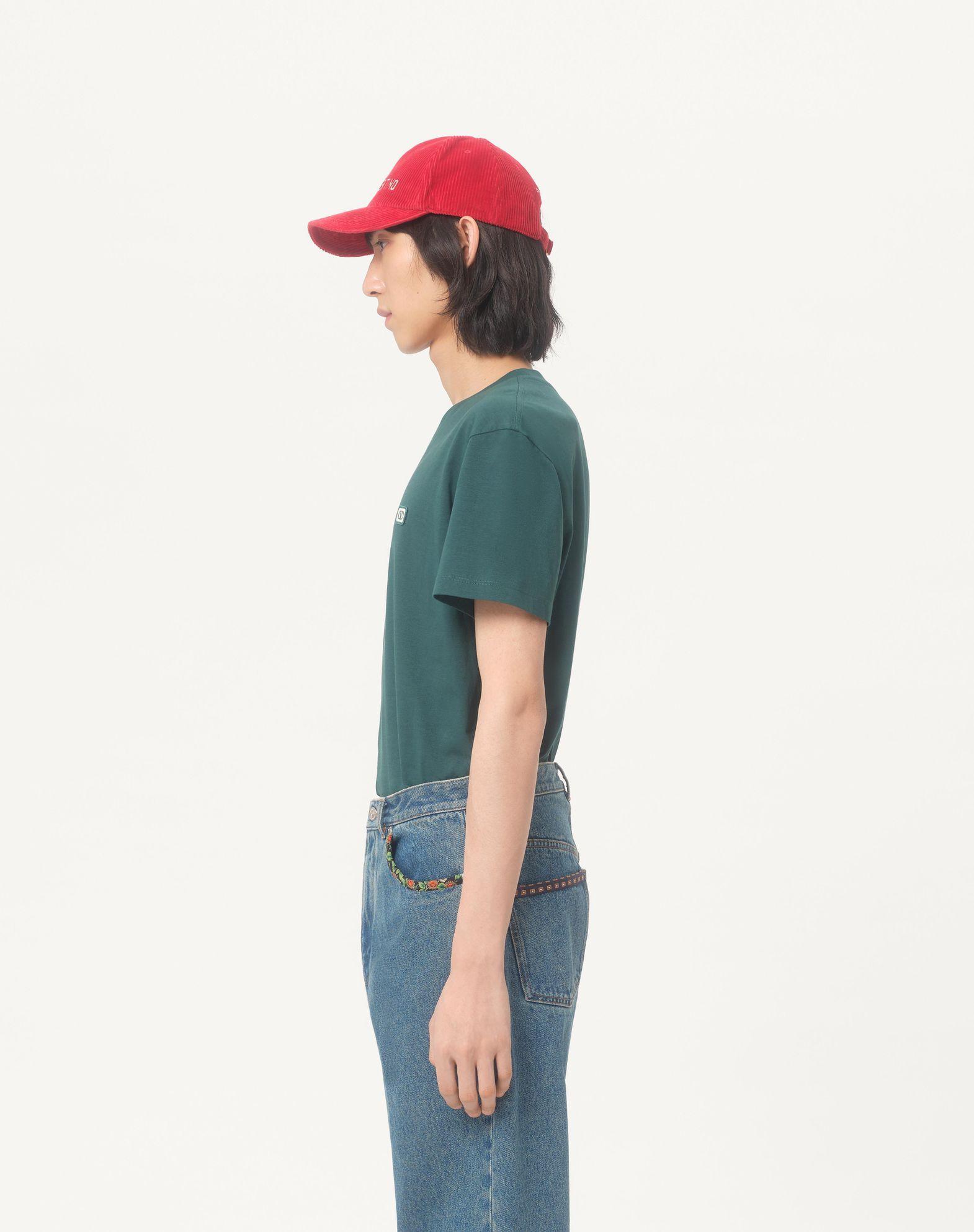 Cotton T-Shirt With Vlogo Patch Product Image