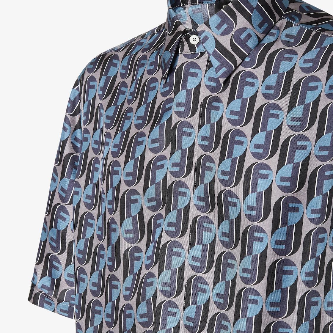ShirtBlue printed silk shirt Product Image