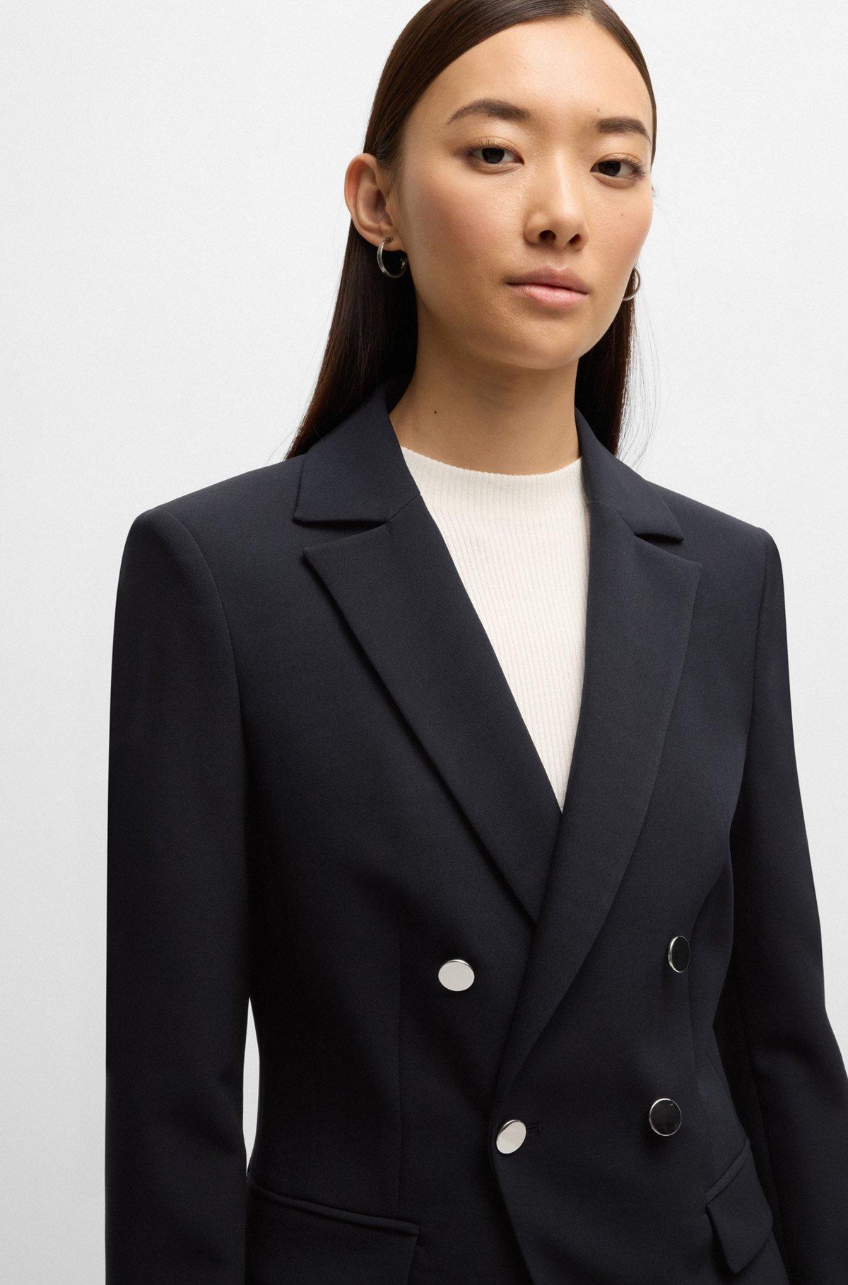 Slim-fit jacket with double-breasted closure Product Image