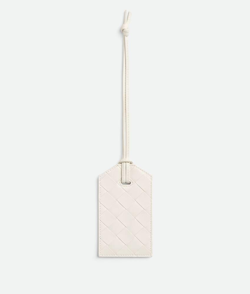 Men's Intrecciato Tag Holder On Strap in Chalk Product Image