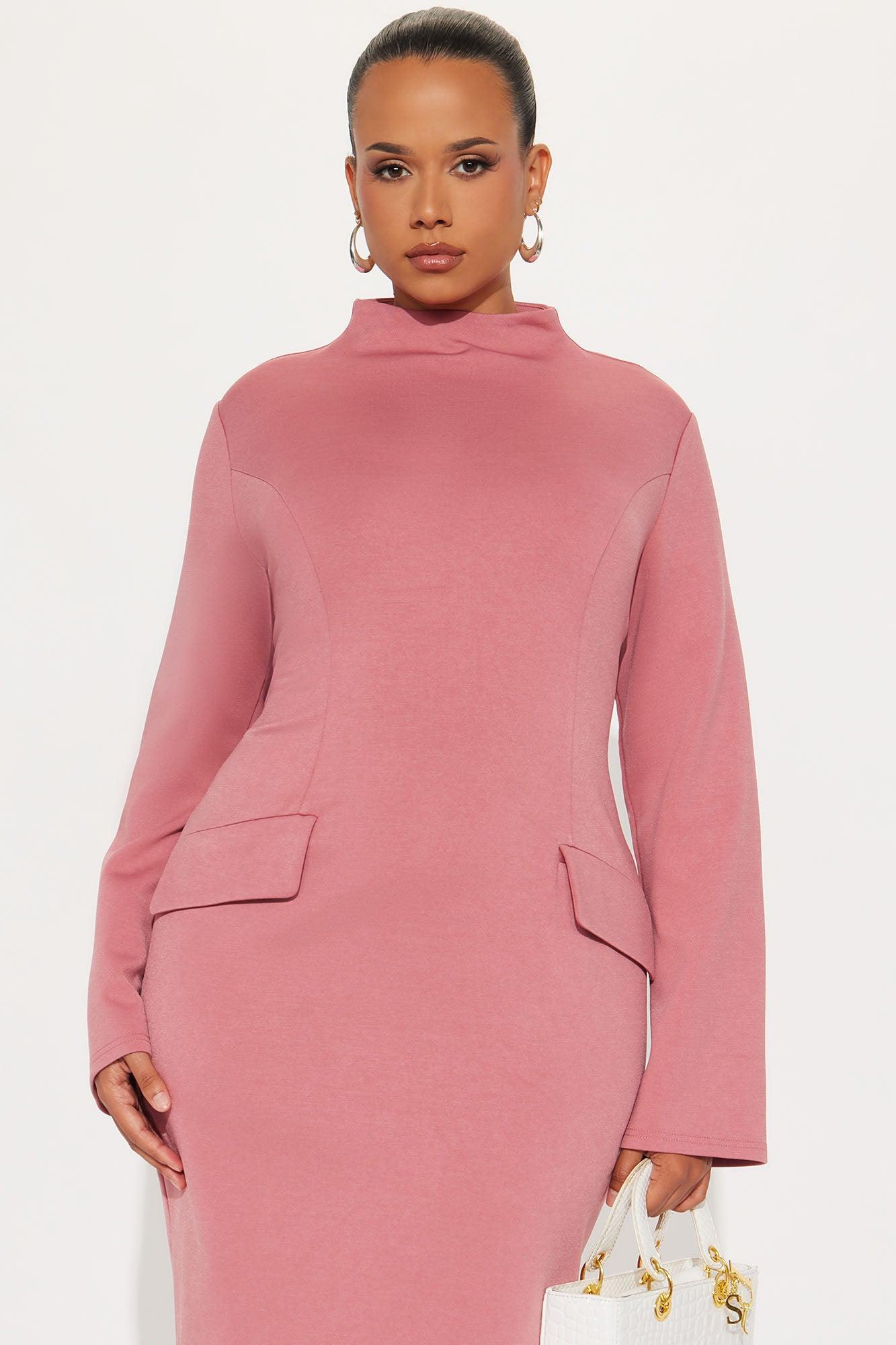 Above Average Ponte Midi Dress - Mauve Product Image