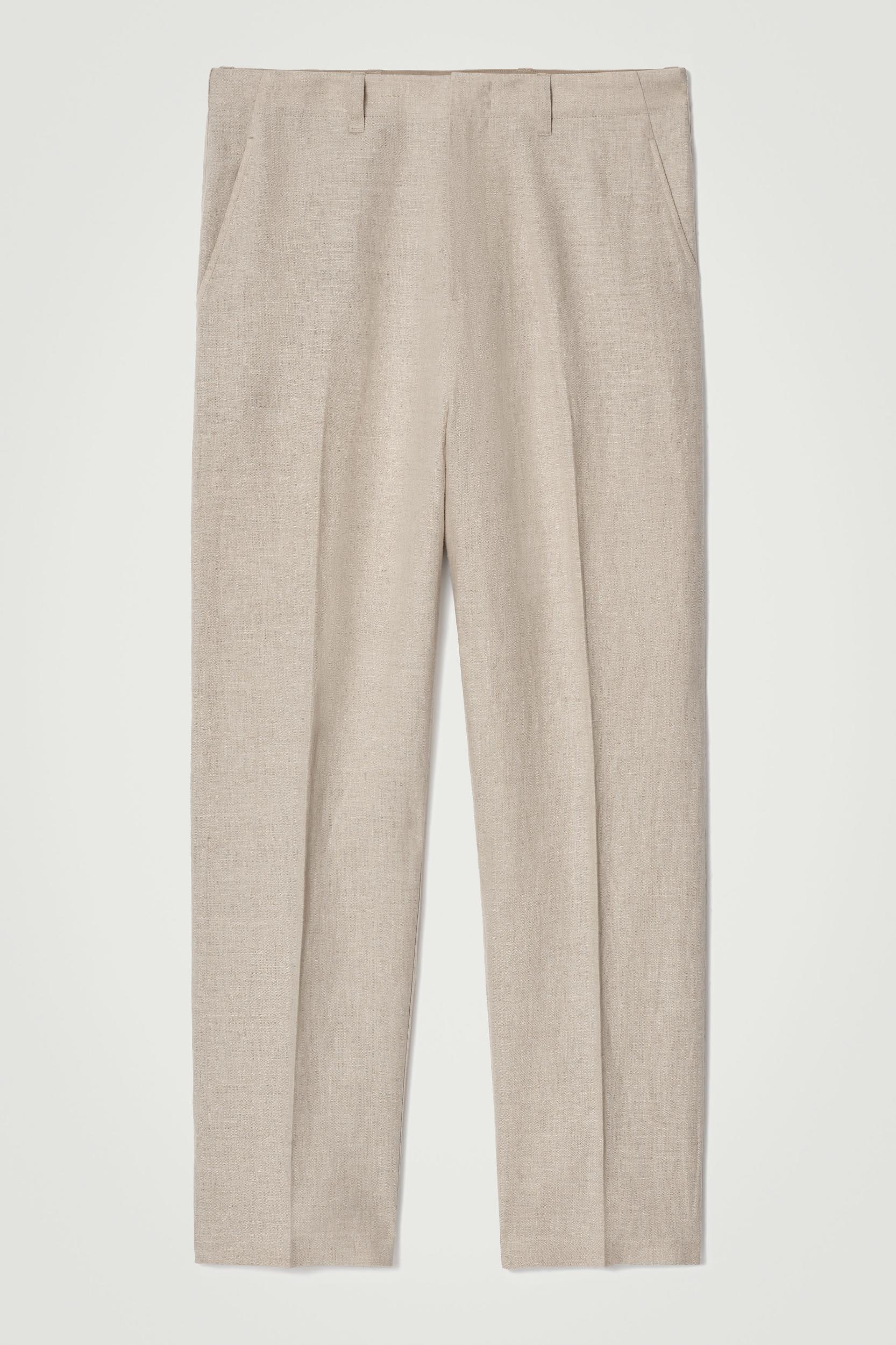 RELAXED LINEN TAPERED PANTS Product Image